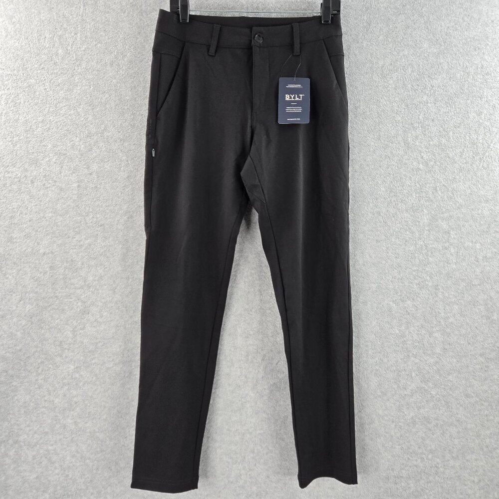 Bylt Everyday 2.0 Pants Mens Small Black Performance Stretch Chinos Golf Premium